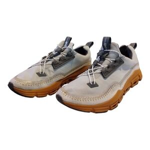 On Running White Gray and Tan Athletic Shoes